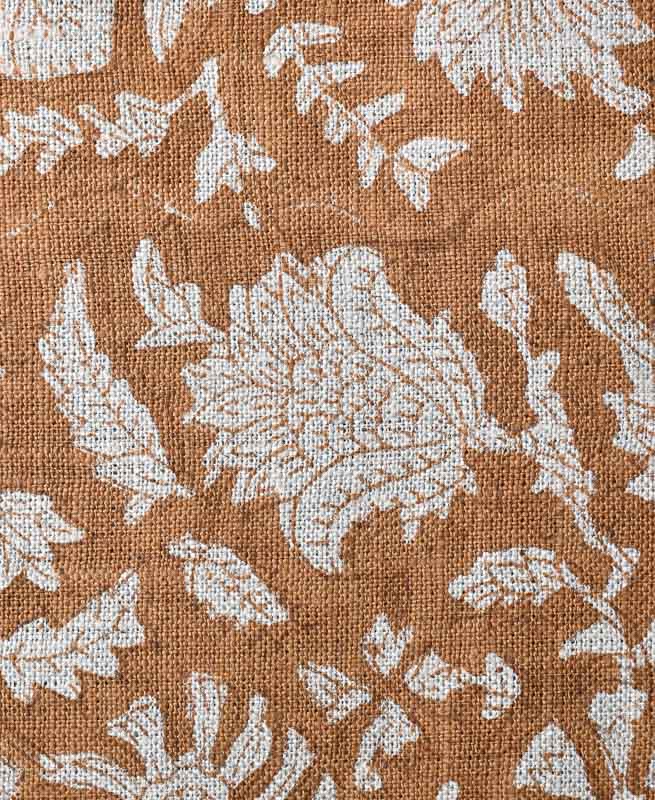 Bradley Hand Block Printed Linen Upholstery Fabric