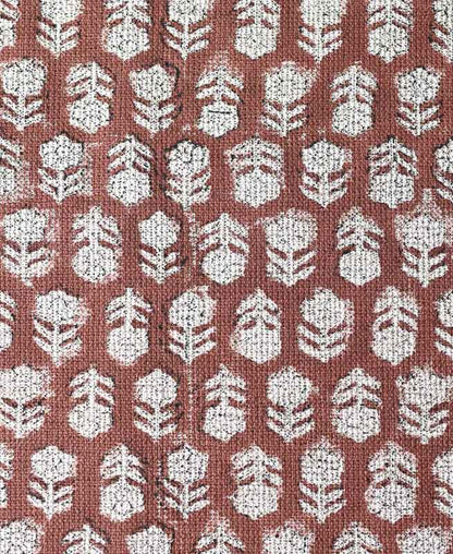 Jade Hand Block Printed Linen Fabric