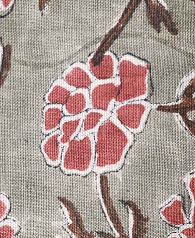 Joselyn Indian Hand Block Print Linen Fabric