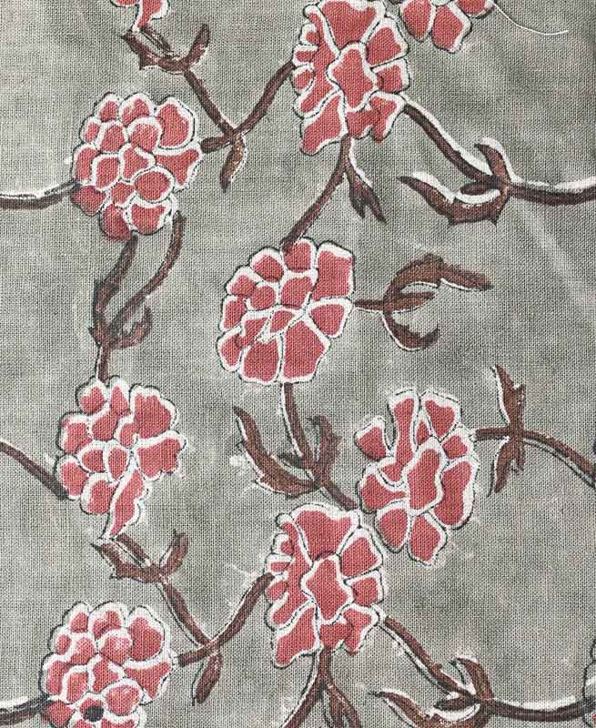 Joselyn Indian Hand Block Print Linen Fabric