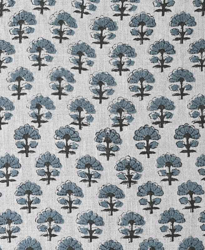 Sage Linen Block Print Fabric