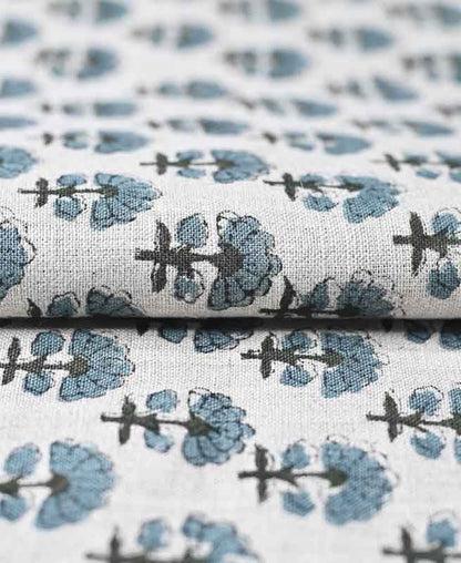 Sage Linen Block Print Fabric