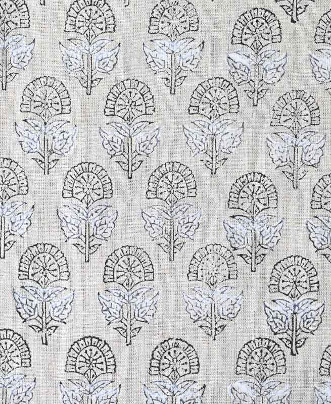 Peregrine Block Print Thick Linen Fabric