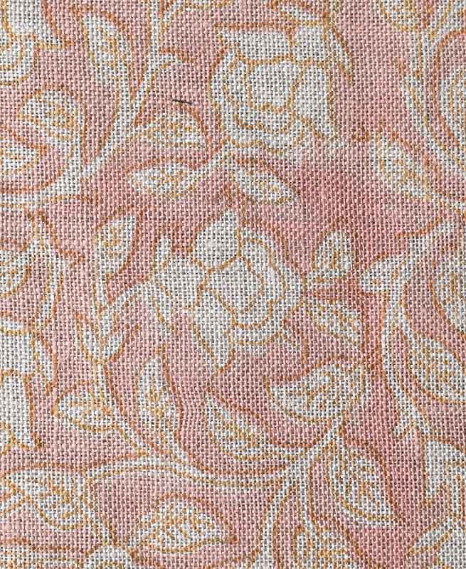 Clementine Hand Block Printed Linen Fabric