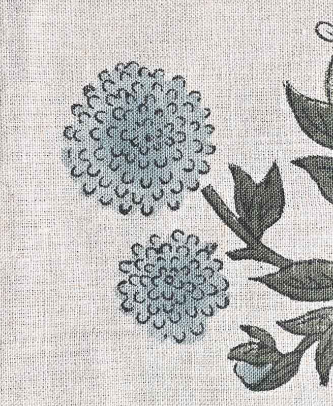 Tony Hand Block Printed Upholstery Linen Fabric