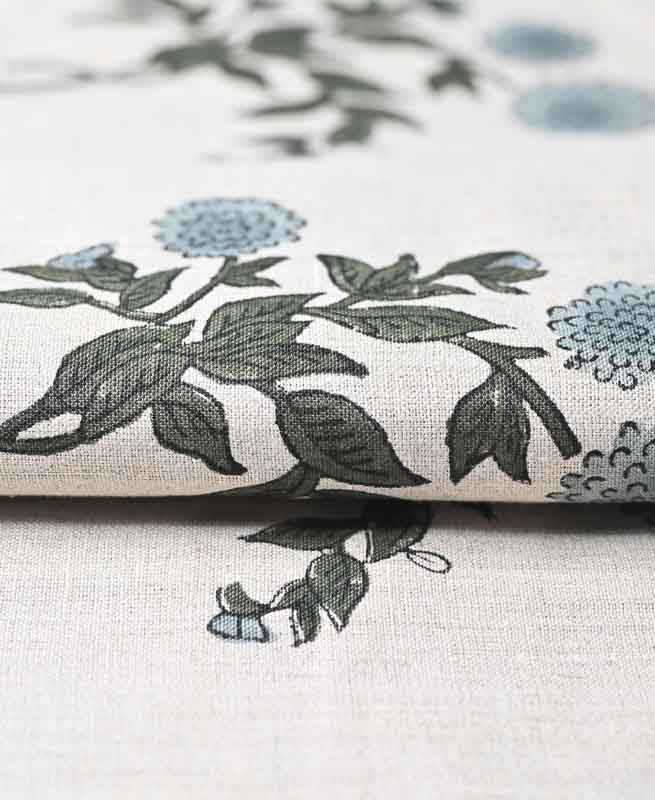 Tony Hand Block Printed Upholstery Linen Fabric