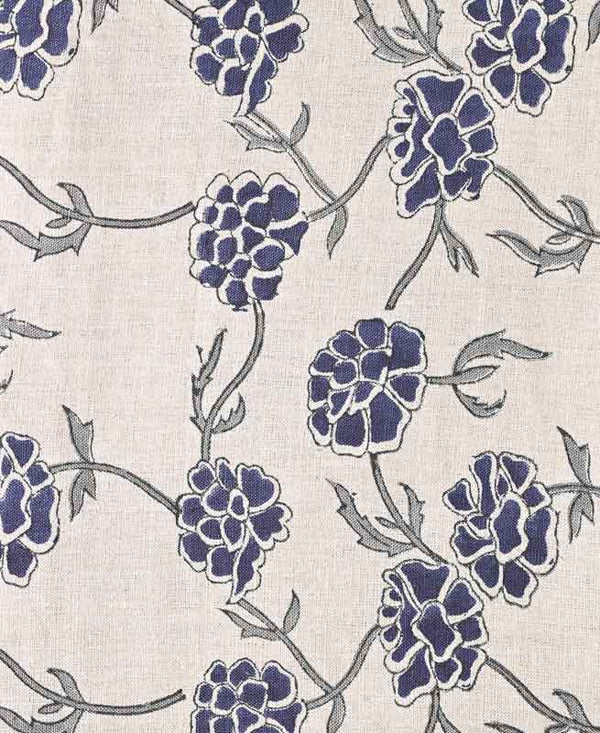 Edward Indian Hand Block Print Linen Fabric
