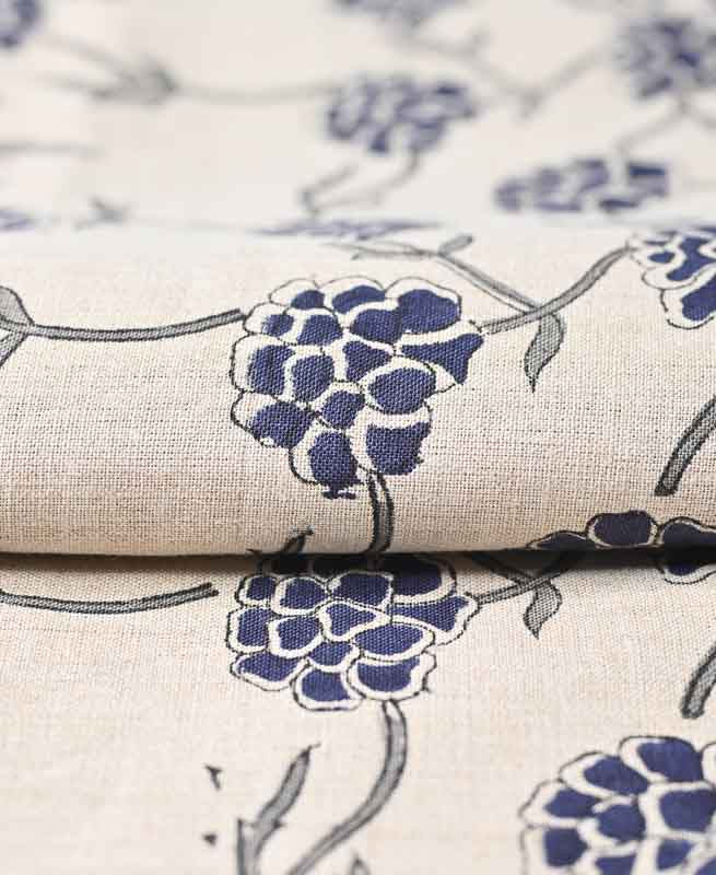 Edward Indian Hand Block Print Linen Fabric