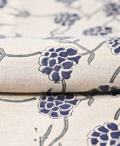 Edward Indian Hand Block Print Linen Fabric