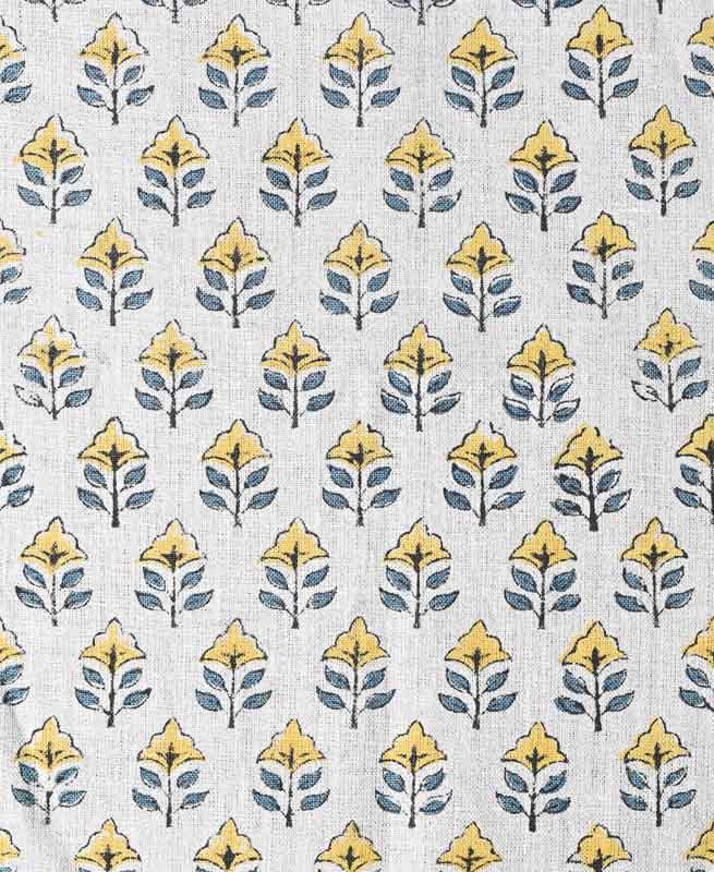 Sansa Handloom Linen Block Print Fabric