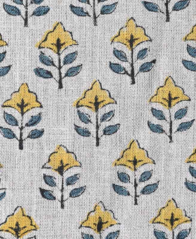 Sansa Handloom Linen Block Print Fabric