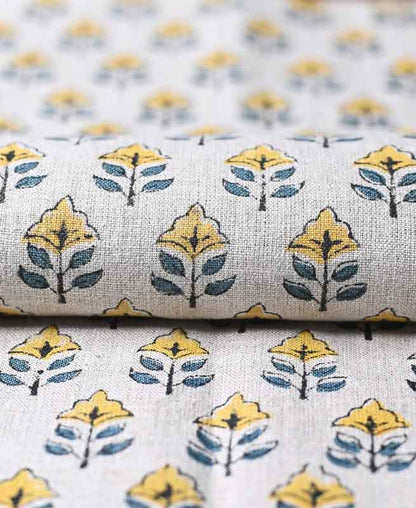 Sansa Handloom Linen Block Print Fabric