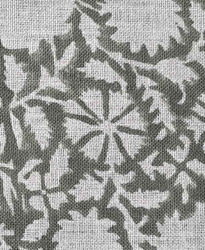 Layla Hand Block Printed Linen Upholstery Fabric