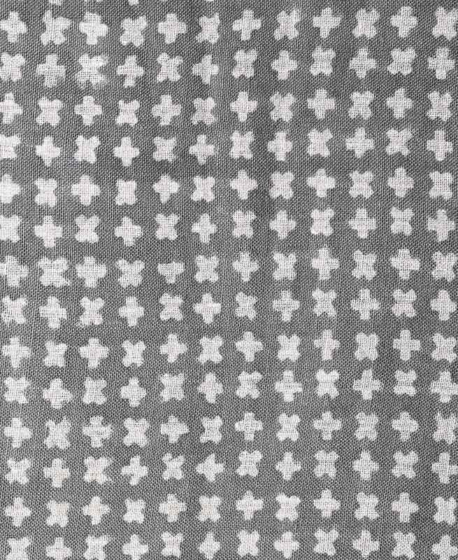 Enoki Designer Hand Block Print Linen Fabric For Upholstery