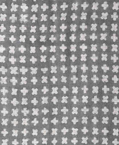 Enoki Designer Hand Block Print Linen Fabric For Upholstery