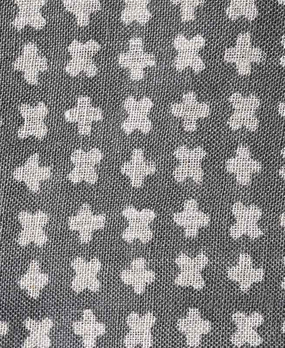 Enoki Designer Hand Block Print Linen Fabric For Upholstery