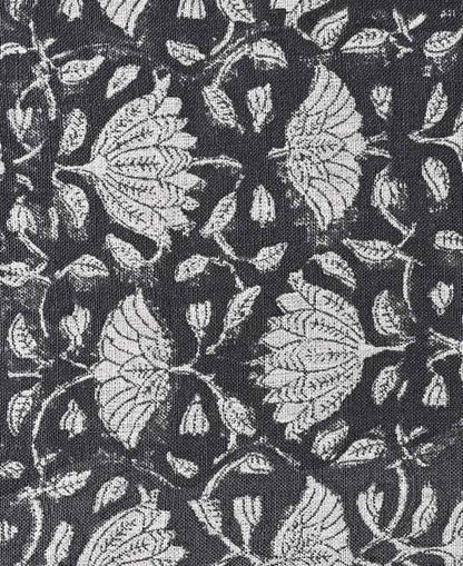 Tulip Flower Block Print Upholstery Fabric