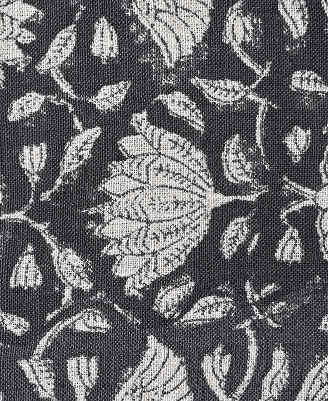 Tulip Flower Block Print Upholstery Fabric