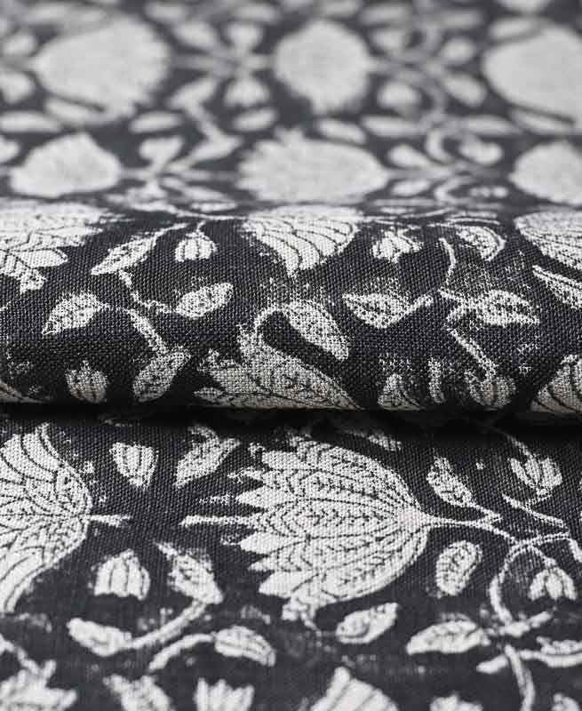 Tulip Flower Block Print Upholstery Fabric
