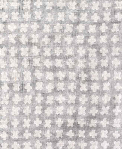 Enoki Designer Hand Block Print Linen Fabric For Upholstery