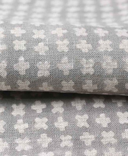 Enoki Designer Hand Block Print Linen Fabric For Upholstery