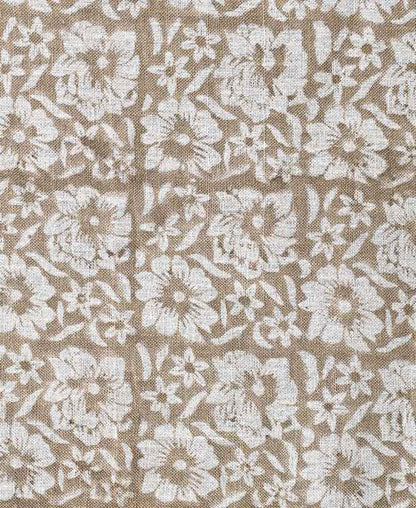 ZAFFRA Hand Block Print Designer Linen Fabric For Upholstery, Curtains