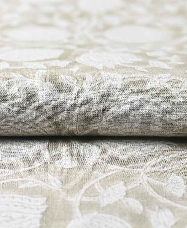 Abigail Block Print Upholstery Linen Fabric
