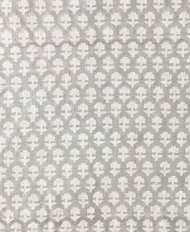 Anna Block Printed Linen Upholstery Fabric
