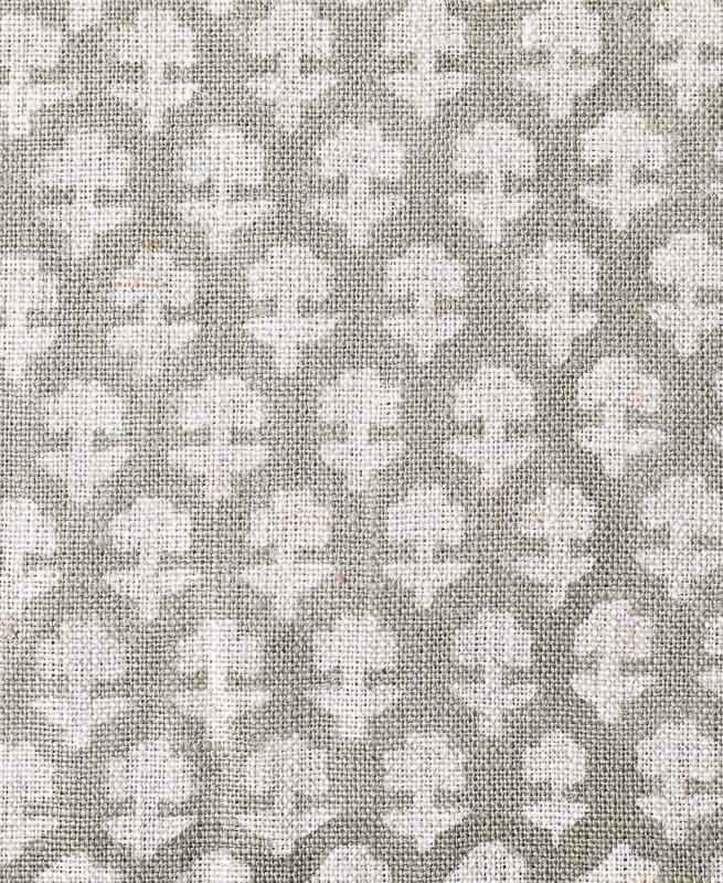 Anna Block Printed Linen Upholstery Fabric