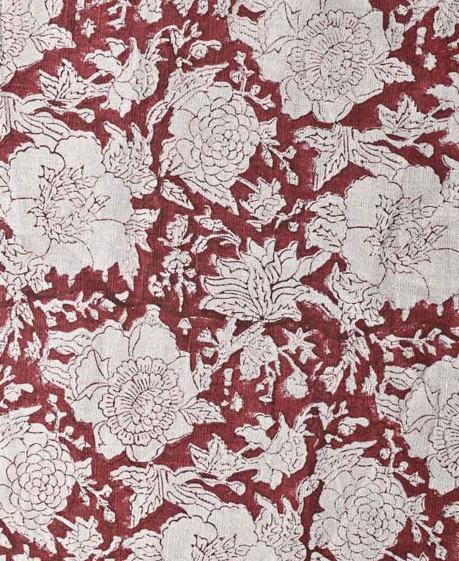 Charlie Block Print  Handloom Linen Fabric