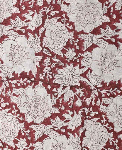 Charlie Block Print  Handloom Linen Fabric
