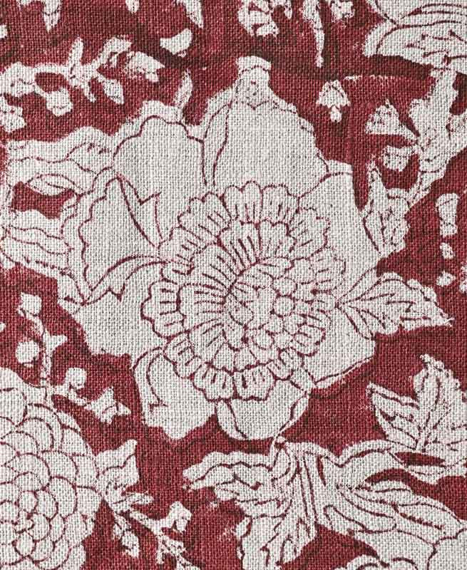 Charlie Block Print  Handloom Linen Fabric