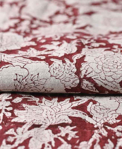 Charlie Block Print  Handloom Linen Fabric