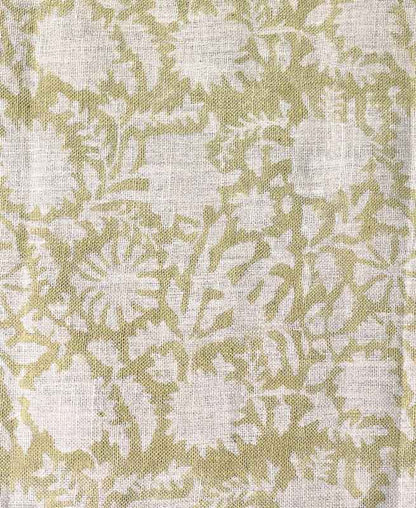 Zaples Block Print Linen Designer Fabric for Upholstery, Curtains and more