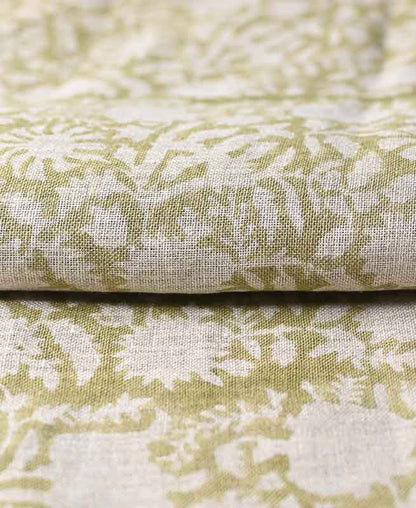 Zaples Block Print Linen Designer Fabric for Upholstery, Curtains and more