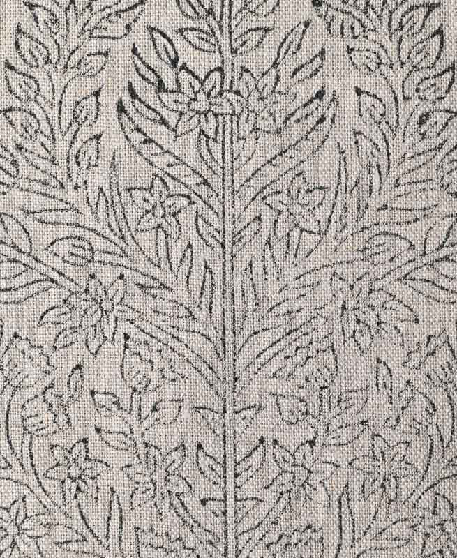 Dylan Hand Block Print Designer Linen Fabric for Upholstery