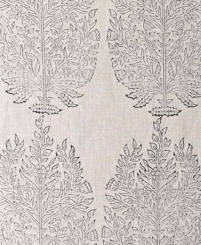 Dylan Hand Block Print Designer Linen Fabric for Upholstery