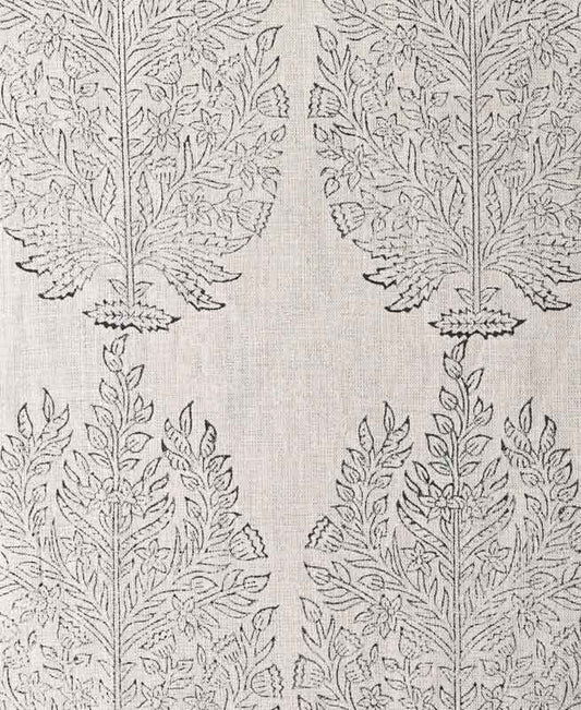 Dylan Hand Block Print Designer Linen Fabric for Upholstery