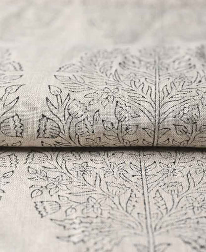 Dylan Hand Block Print Designer Linen Fabric for Upholstery