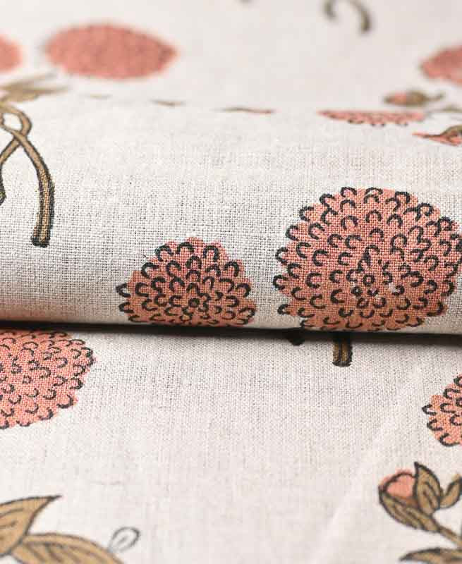 Tony Hand Block Printed Upholstery Linen Fabric