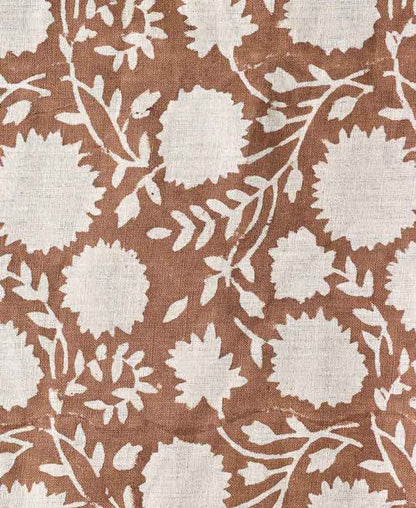 Zaples Block Print Linen Designer Fabric for Upholstery, Curtains and more