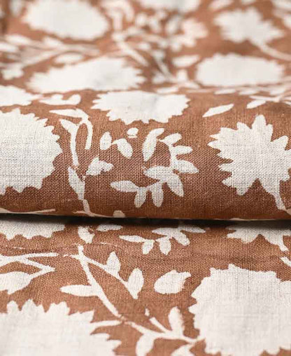 Zaples Block Print Linen Designer Fabric for Upholstery, Curtains and more