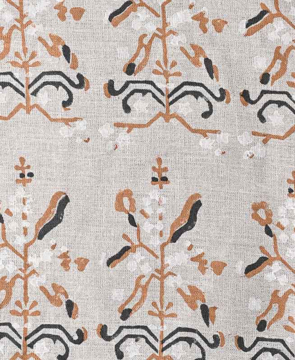 Anastasia Hand Block Printed Linen Upholstery Fabric
