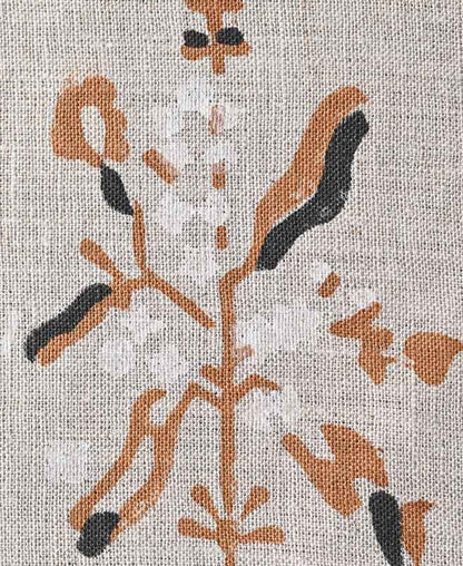 Anastasia Hand Block Printed Linen Upholstery Fabric