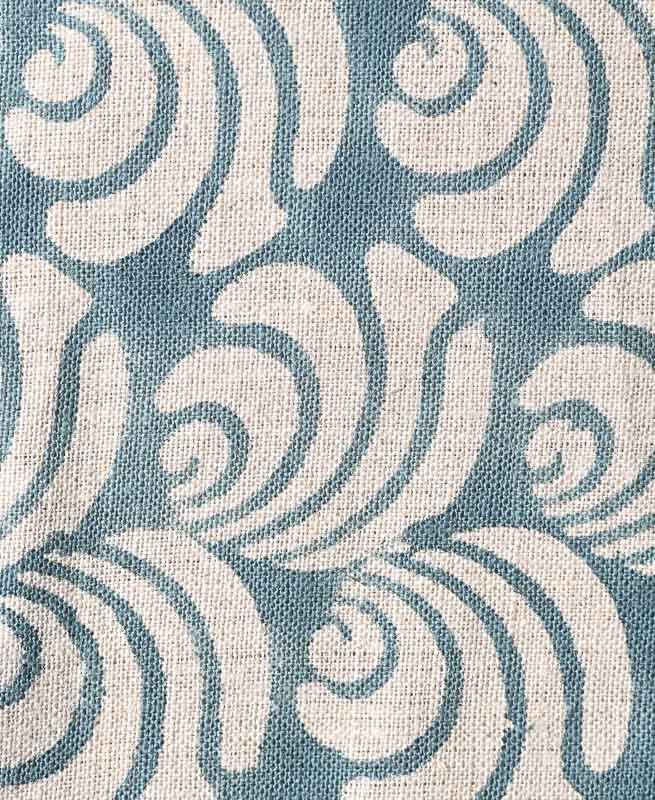 Maris Hand Block Printed Linen Upholstery Fabric