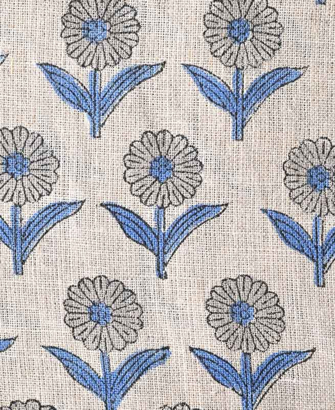 Alexis Hand Block Printed Upholstery Linen