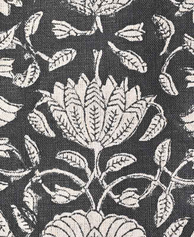 Tulip Flower Block Print Upholstery Fabric