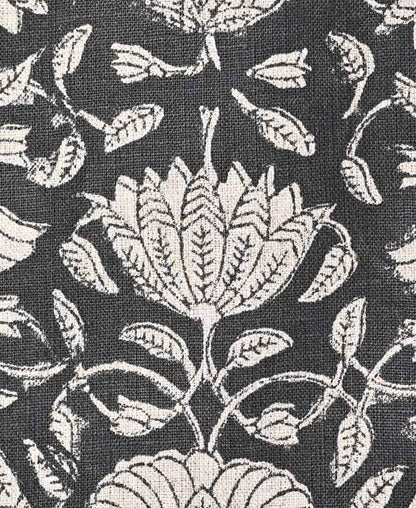 Tulip Flower Block Print Upholstery Fabric