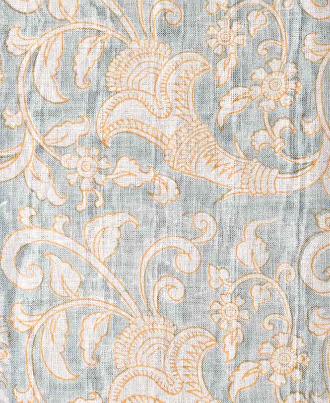 Eulalia Block Print Handloom Linen Fabric