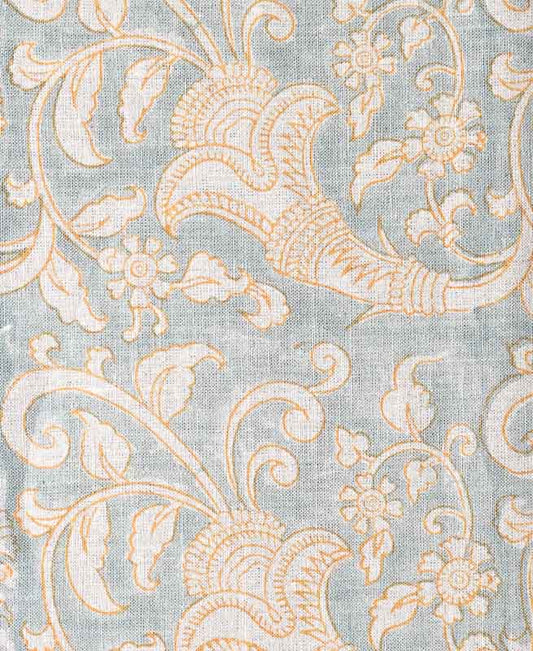 Eulalia Block Print Handloom Linen Fabric